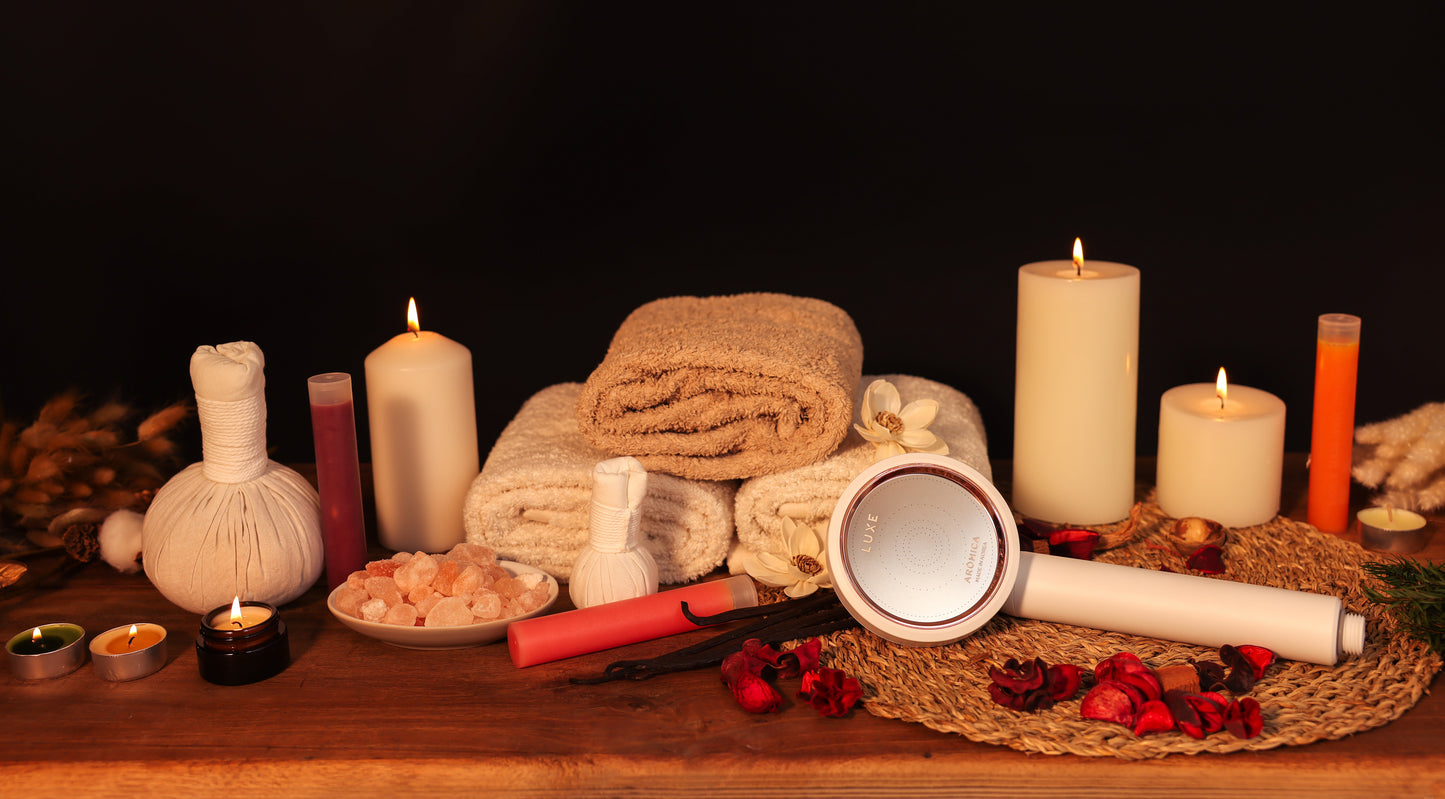 Pomme de douche de luxe aromica avec arôme